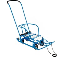 Детские санки с толкателем и выдвижными колесами InHome голубой INWS1/2