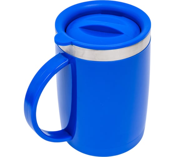 Кружка Biostal Flër 0.5 литра, с крышкой, синяя NE-500-BL