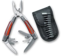 Мультитул Stinger сталь/дерево, серебристо-коричневый, 9 инструментов MT-3080