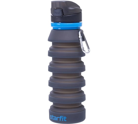 Складная бутылка для воды Starfit FB-100 с карабином, серый УТ-00019225