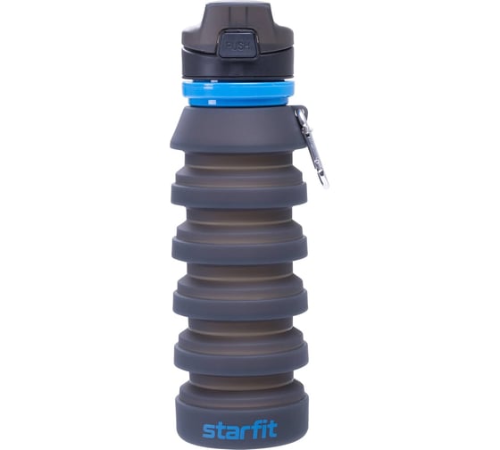 Складная бутылка для воды Starfit FB-100 с карабином, серый УТ-00019225