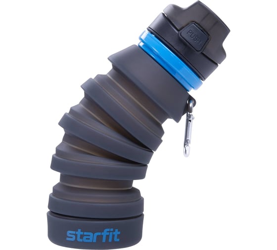 Складная бутылка для воды Starfit FB-100 с карабином, серый УТ-00019225