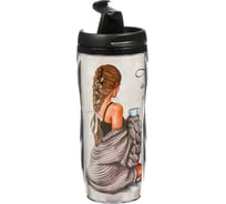 Термокружка DANIKS пластик, 0.38 л, девушка и мечты, колба пластик, yycf001-27 435629