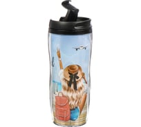 Термокружка DANIKS пластик, 0.38 л, девушка на пирсе, колба пластик, yycf001-28 435630