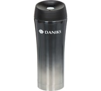 Термокружка DANIKS нерж, 0.45 л, узк.горл, колба нерж, графит, sl-nt015-met-grpht 316124
