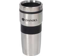 Термокружка DANIKS нерж сталь, пластик, 0.45 л, колба пластик, серебр, sl-113 306880
