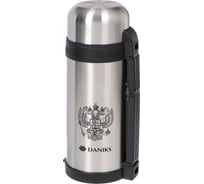 Термос DANIKS нерж, 1.5 л, универс.горл, колба нерж, серебр, sl-150gx 306889 28885640