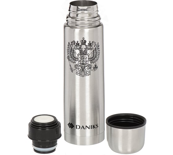 Термос DANIKS нерж, 0.5 л, универс.горл, колба нерж, серебр, sl-50z 306883