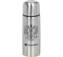 Термос DANIKS нерж, 0.35 л, узк.горл, колба нерж, серебр, sl-35z 316127