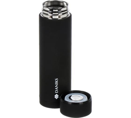 Термос DANIKS нерж, 0.48 л, колба нерж, с датчиком, чер, sl-155h-black soft 435633