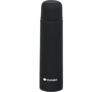 Термос DANIKS нерж, 0.75 л, узк.горл, колба нерж, чер, sl-75z-black-soft 449154