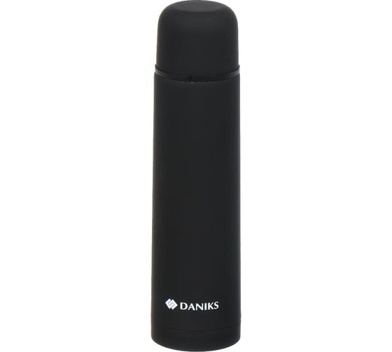 Термос DANIKS нерж, 0.75 л, узк.горл, колба нерж, чер, sl-75z-black-soft 449154 1