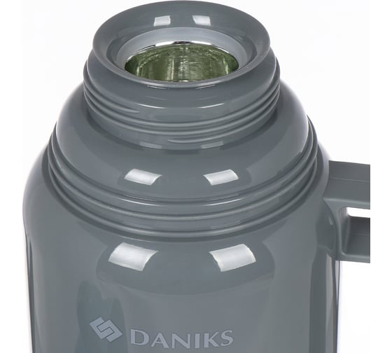 Термос DANIKS пластик, 1 л, колба стекло, зел, ca-100 430664