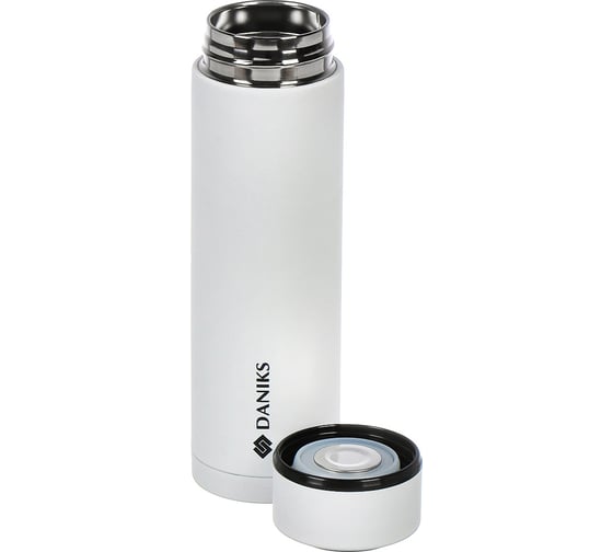Термос DANIKS нерж, 0.48 л, колба нерж, с датчиком, бел, sl-155h-white soft 435634