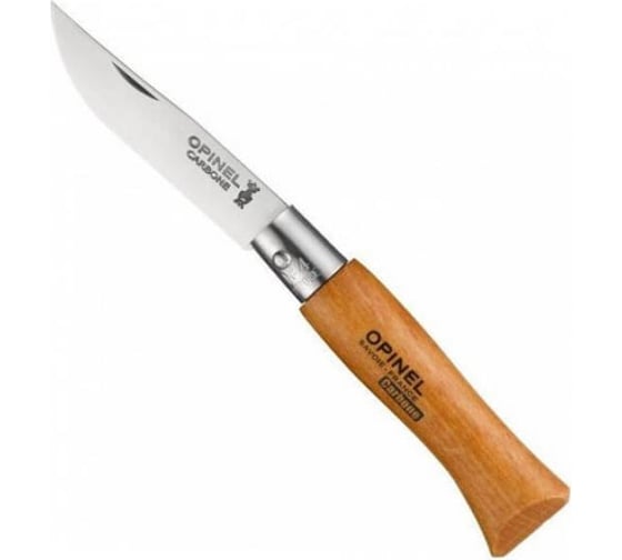 Нож, углеродистая сталь, рукоять из дерева бука Opinel №4 111040