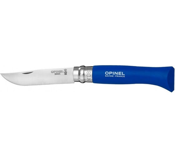 Нож, нержавеющая сталь, синий, с чехлом Opinel №8 Trekking 1891