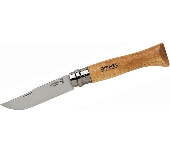 Нож, углеродистая сталь, рукоять из дерева бука Opinel №7 113070