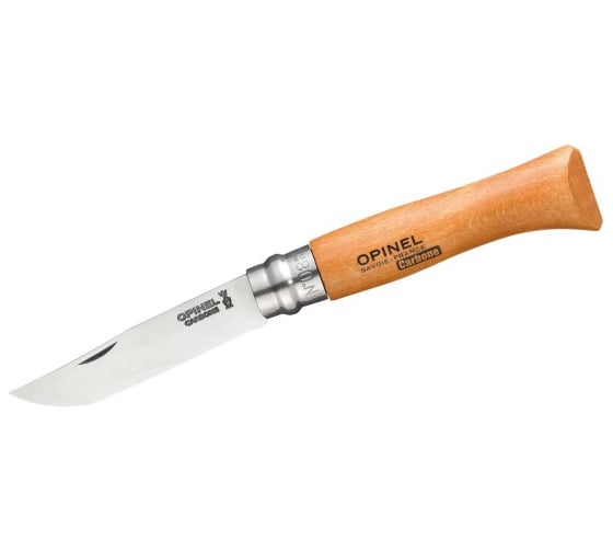 Нож, углеродистая сталь, рукоять из дерева бука Opinel №7 113070