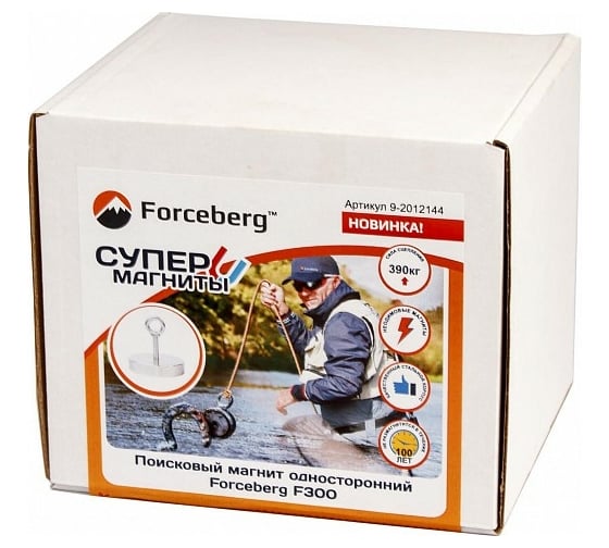 Поисковый односторонний магнит F300, сила 390 кг Forceberg 9-2012144