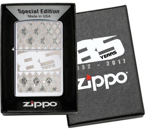 Зажигалка Zippo 85 с покрытием High Polish Chrome, серебристая 29438