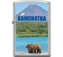 Зажигалка Zippo Камчатка с покрытием Satin Chrome, серебристая 205 KAMCHATKA