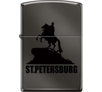 Зажигалка Zippo Медный всадник с покрытием Black Ice 150 ST PETERSBURG