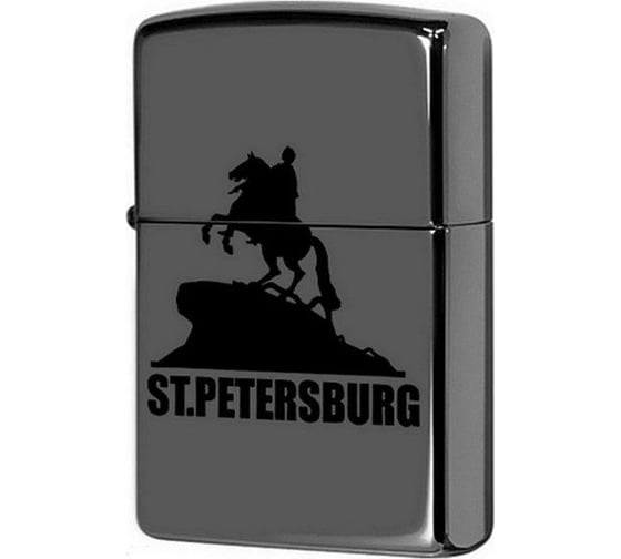 Зажигалка Zippo Медный всадник с покрытием Black Ice 150 ST PETERSBURG