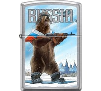 Зажигалка Zippo Русский медведь с покрытием Street Chrome 207 RUSSIAN BEAR