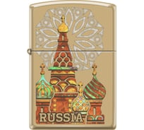 Зажигалка Zippo Россия с покрытием High Polish Brass 254B KREMLIN