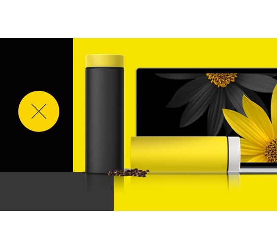 Термос Asobu Le Baton Travel 0.5 литра, черный/желтый LB17 BLACK/YELLOW