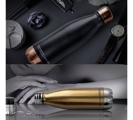 Термос-бутылка Asobu Central park 0.51 литра, черная/медная SBV17 black-copper