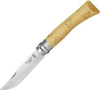 Нож, нержавеющая сталь, рукоять самшит, гравировка сердца Opinel №7 Nature 1548