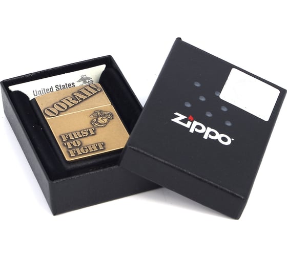 Зажигалка Zippo Marines с покрытием Black Crackle 28368