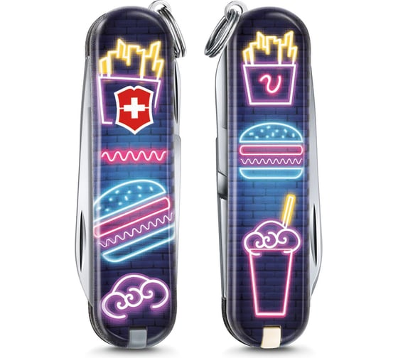 Нож-брелок Victorinox Classic LE 2019 Burger Bar, 58 мм, 7 функций 0.6223.L1906 1