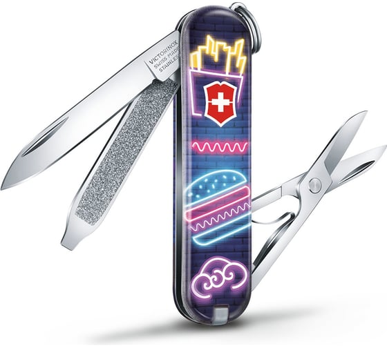 Нож-брелок Victorinox Classic LE 2019 Burger Bar, 58 мм, 7 функций 0.6223.L1906