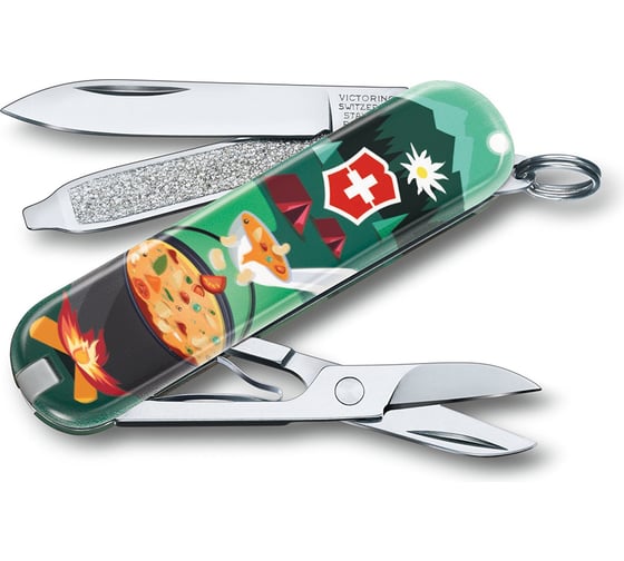 Нож-брелок Victorinox Classic LE 2019 Swiss mountain Dinner, 58 мм, 7 функций 0.6223.L1907