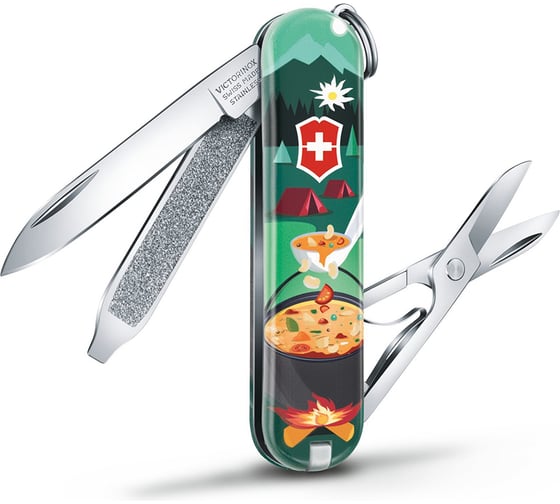 Нож-брелок Victorinox Classic LE 2019 Swiss mountain Dinner, 58 мм, 7 функций 0.6223.L1907