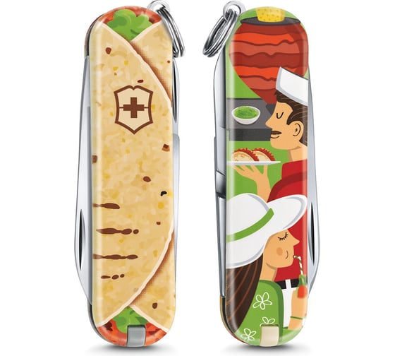 Нож-брелок Victorinox Classic LE 2019 Mexican Tacos, 58 мм, 7 функций 0.6223.L1903