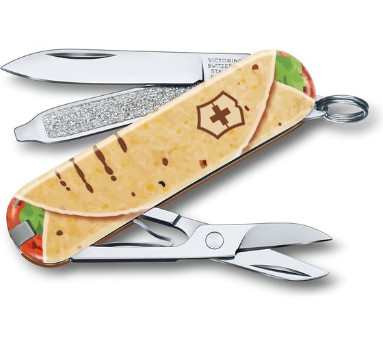 Нож-брелок Victorinox Classic LE 2019 Mexican Tacos, 58 мм, 7 функций 0.6223.L1903