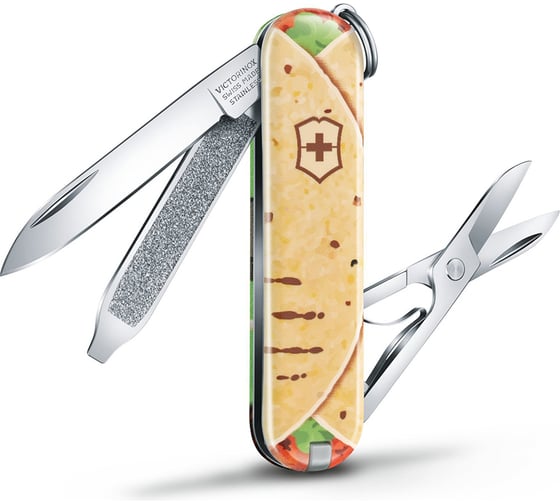 Нож-брелок Victorinox Classic LE 2019 Mexican Tacos, 58 мм, 7 функций 0.6223.L1903