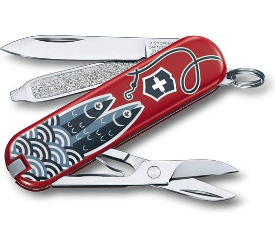 Нож-брелок Victorinox Classic LE 2019 Sardine Can, 58 мм, 7 функций 0.6223.L1901