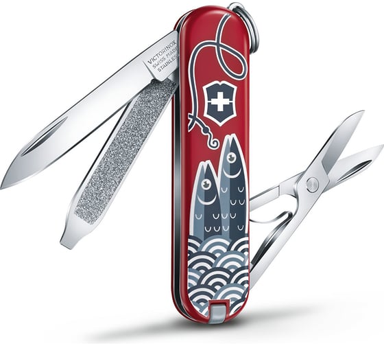 Нож-брелок Victorinox Classic LE 2019 Sardine Can, 58 мм, 7 функций 0.6223.L1901