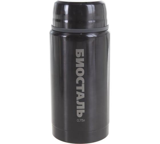 Термос для еды Biostal с ложкой, 0.75 л, серый NTS-750V