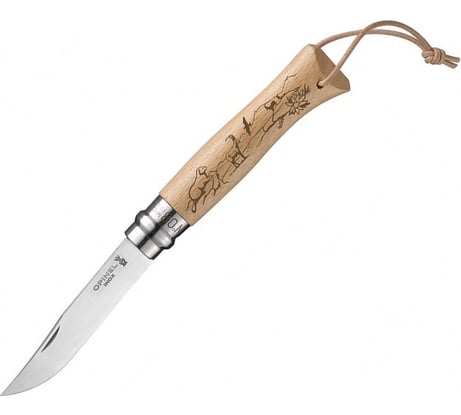 Нож №8, нержавеющая сталь, рукоять дуб, Opinel Trekking 1641