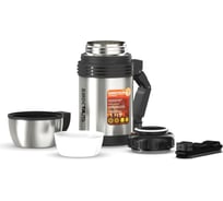 Универсальный термос для еды и напитков Спорт 1 литр, с ручкой, стальной NGP-1000P