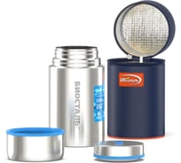 Термос для еды Biostal Авто 1 литр, с термочехлом, серебристый NRP-1000