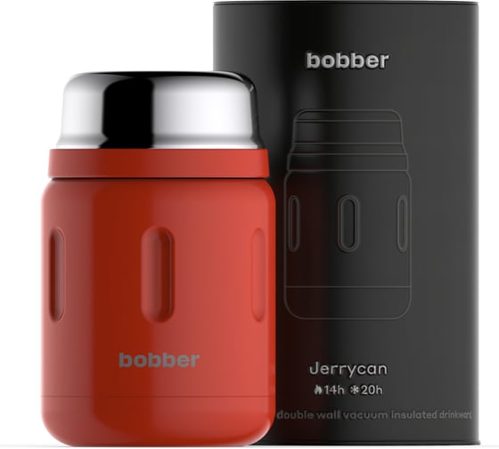 Термос для еды, BOBBER вакуумный, бытовой, Объем 0.7 литра. Артикул Jerrycan-700 Cayenne Red