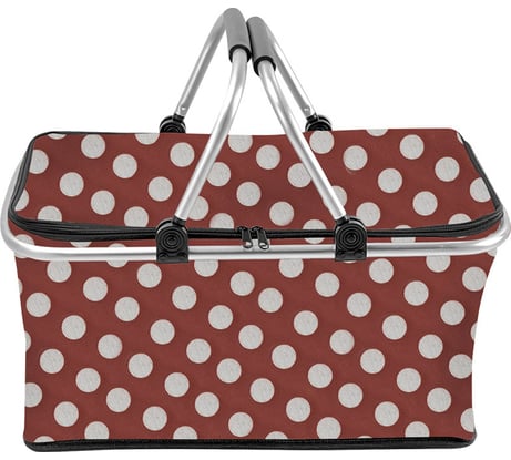 Складная термосумка Ecos cb-7046-3 с алюминиевым каркасом, с принтом горошек 107063