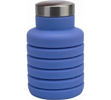 Силиконовая складная бутылка для воды с крышкой BRADEX 500 мл, фиолетовая TK 0267