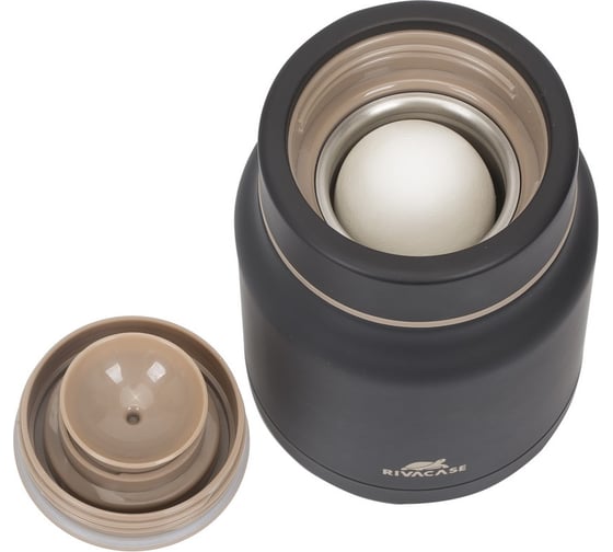 Пищевой термос RIVACASE BK Food jar black, 0.5л 90331